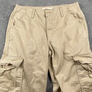 Levis 94 Baggy Cargo Pants Womens 29 Khaki Utility Cotton Drawstring Y2K Casual